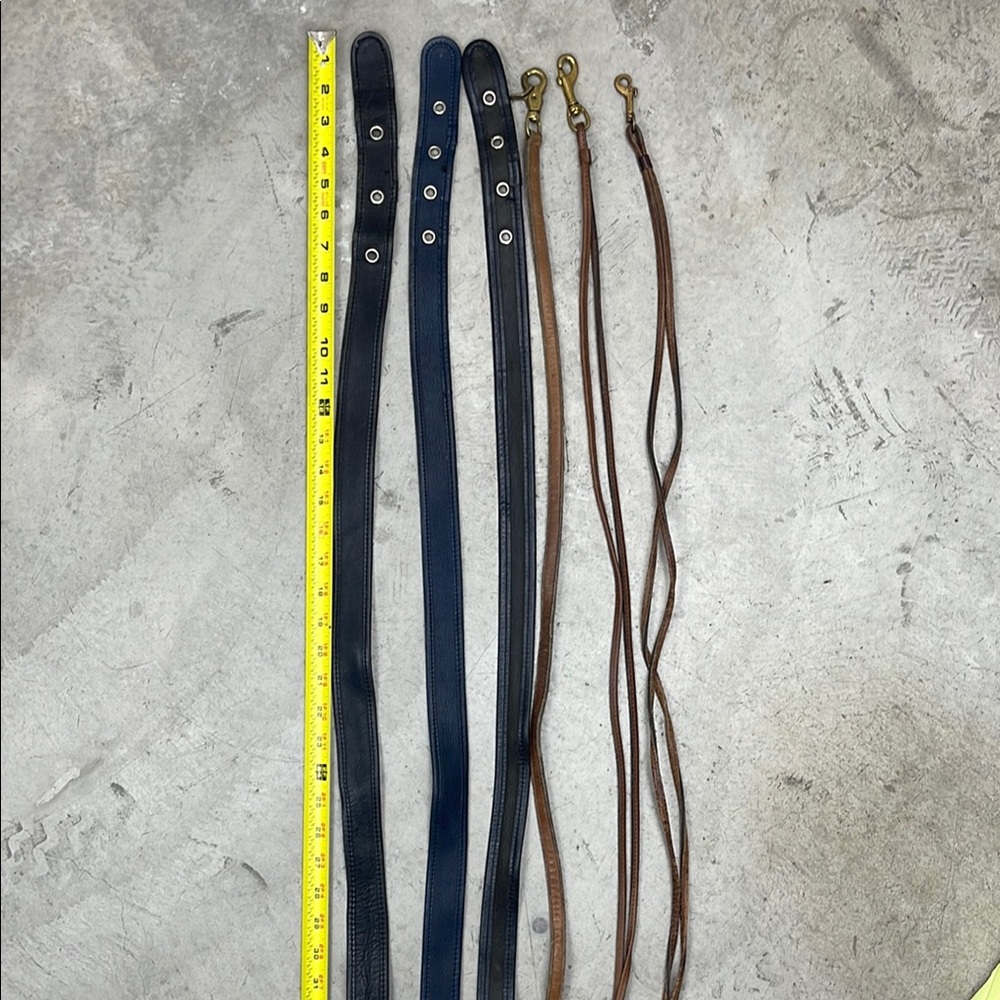 Set of 6 leather handbag straps